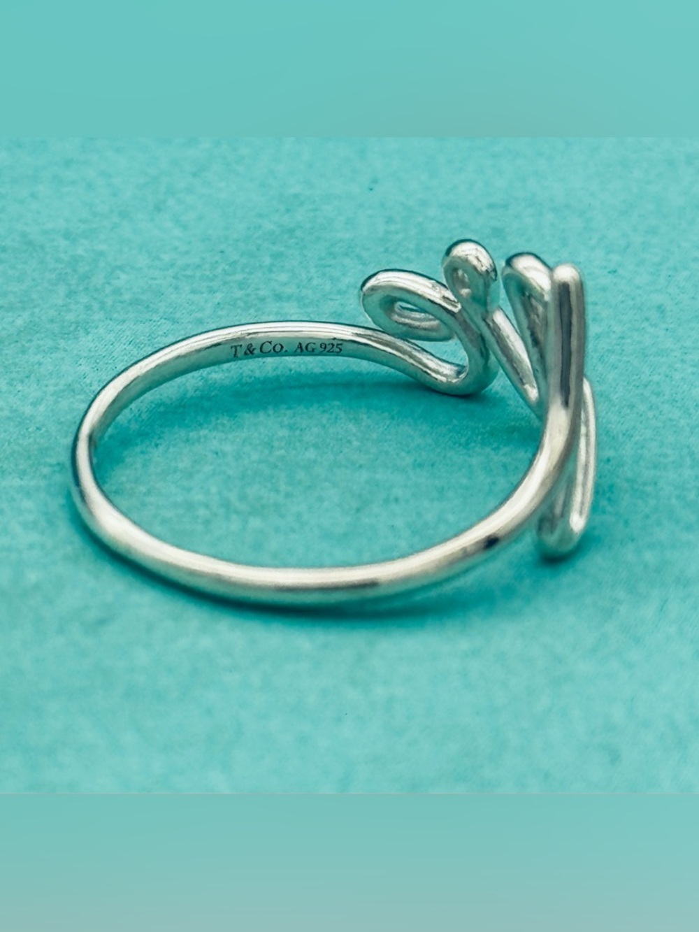 Tiffany & Co.  SS Picasso Graffiti Love Ring Size 8 - Picture 12 of 12